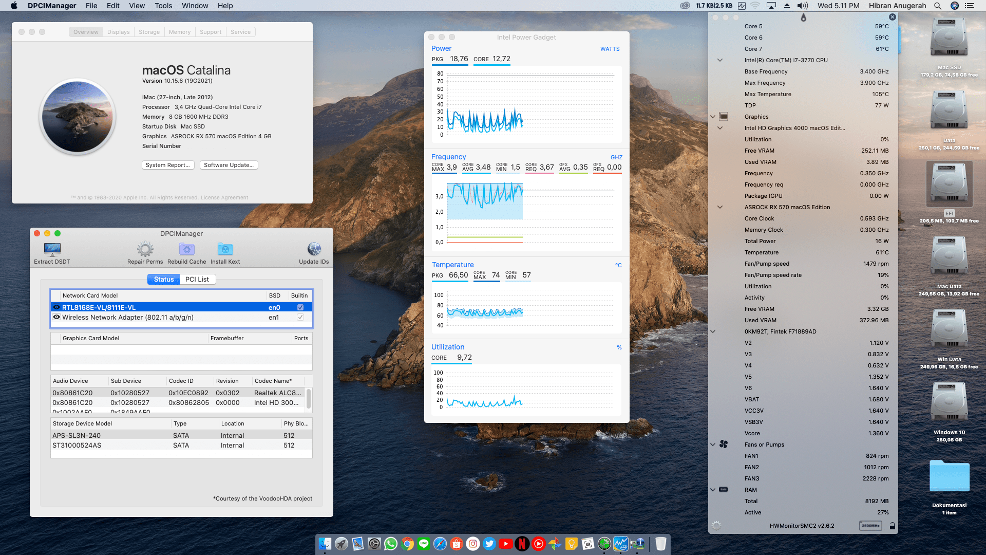 Success Hackintosh macOS Catalina 10.15.6 Build 19G2021 in Dell Alienware X51 PC